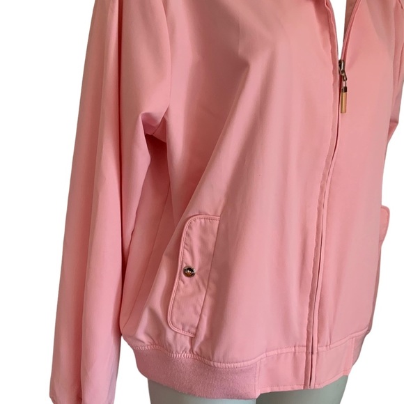 Vintage NOS Izod Ladies Bubble Gum Pink Golf Full Zip Jacket Size large #1072 - Picture 2 of 5